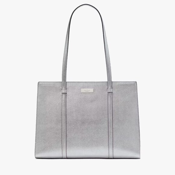 NEW Kate Spade Kenzie Metallic Large Tote in Lunar Light (Silver)​​